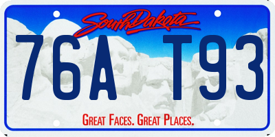 SD license plate 76AT93