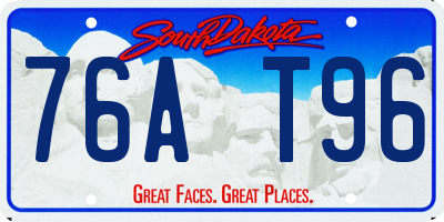 SD license plate 76AT96