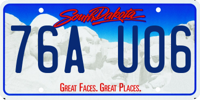 SD license plate 76AU06