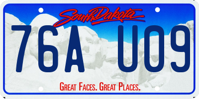 SD license plate 76AU09
