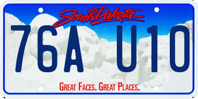 SD license plate 76AU10