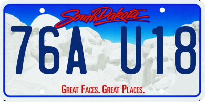 SD license plate 76AU18