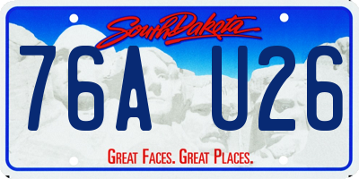 SD license plate 76AU26