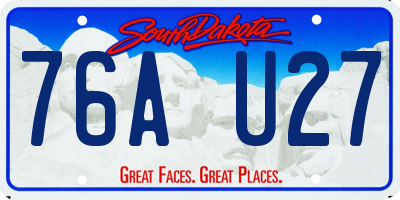 SD license plate 76AU27