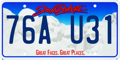SD license plate 76AU31