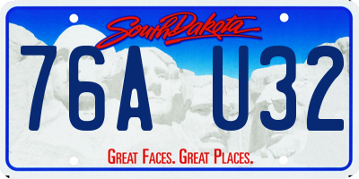 SD license plate 76AU32