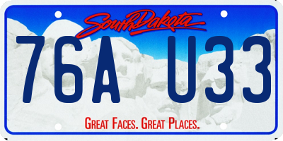 SD license plate 76AU33