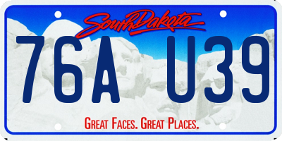 SD license plate 76AU39