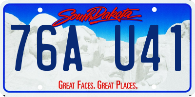 SD license plate 76AU41