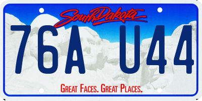 SD license plate 76AU44