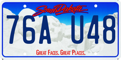 SD license plate 76AU48
