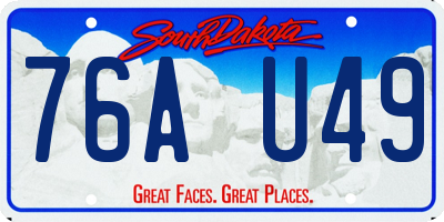 SD license plate 76AU49