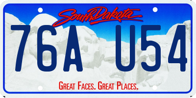 SD license plate 76AU54