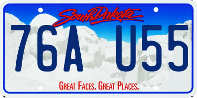 SD license plate 76AU55