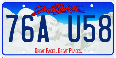 SD license plate 76AU58
