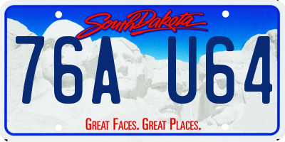 SD license plate 76AU64