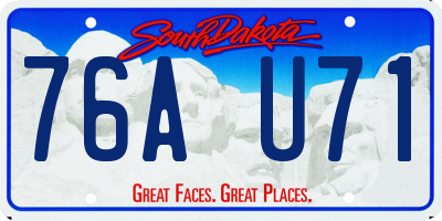 SD license plate 76AU71