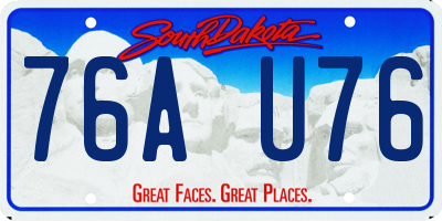 SD license plate 76AU76