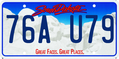 SD license plate 76AU79