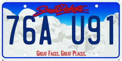 SD license plate 76AU91