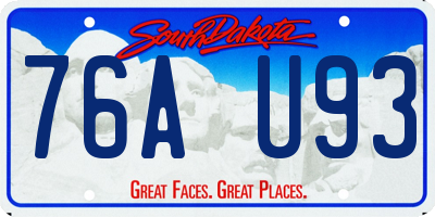 SD license plate 76AU93