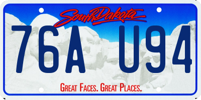 SD license plate 76AU94