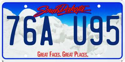 SD license plate 76AU95