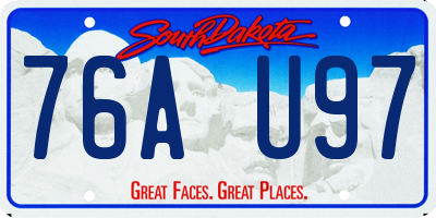 SD license plate 76AU97