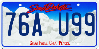 SD license plate 76AU99