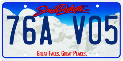 SD license plate 76AV05