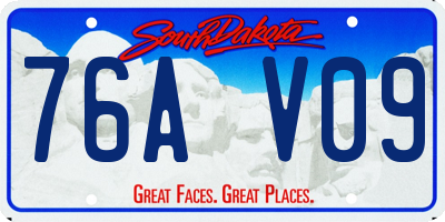 SD license plate 76AV09