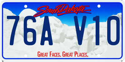 SD license plate 76AV10