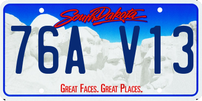 SD license plate 76AV13