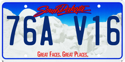 SD license plate 76AV16