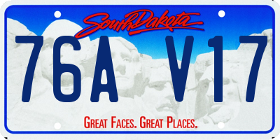 SD license plate 76AV17