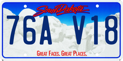 SD license plate 76AV18