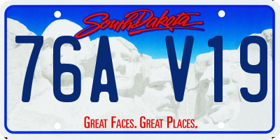 SD license plate 76AV19