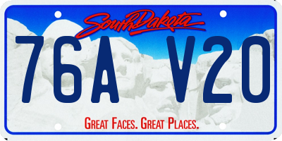 SD license plate 76AV20