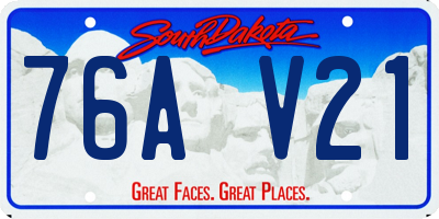 SD license plate 76AV21