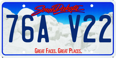 SD license plate 76AV22