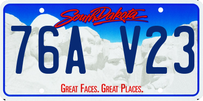 SD license plate 76AV23