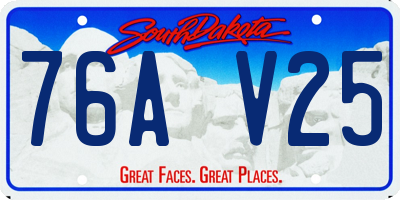 SD license plate 76AV25