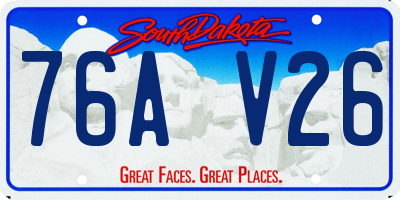 SD license plate 76AV26