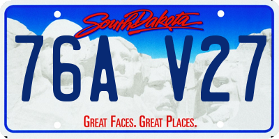 SD license plate 76AV27