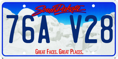 SD license plate 76AV28