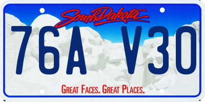 SD license plate 76AV30