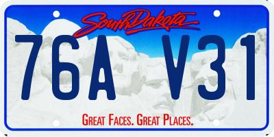 SD license plate 76AV31