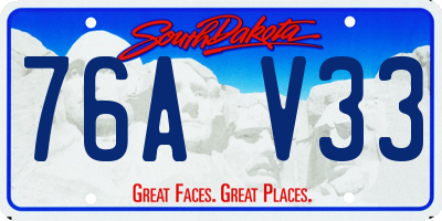 SD license plate 76AV33