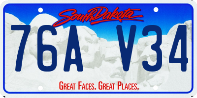 SD license plate 76AV34