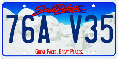 SD license plate 76AV35